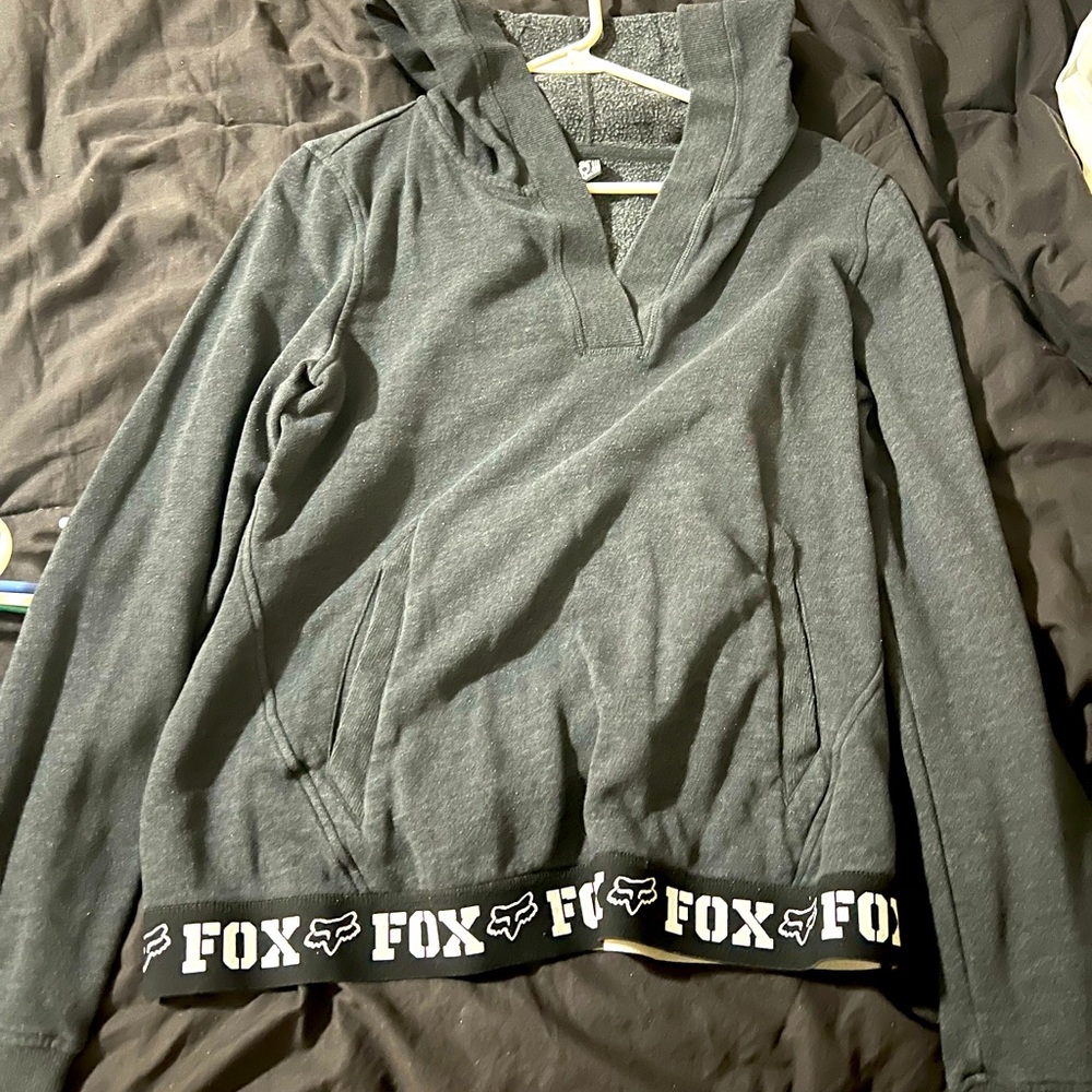Dark grey Fox brand sweatshirt with hood